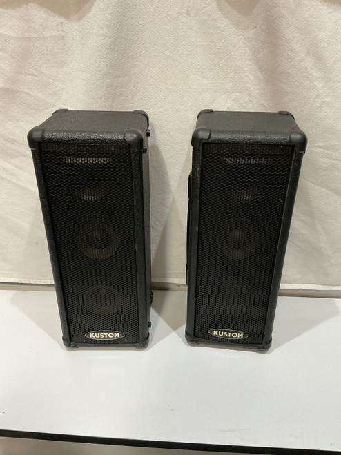 Vist Large View of Product Image Which is Used Kustom PAIR PR50 COLUM SPEAKERS Powered Full Range Speaker Cabinet