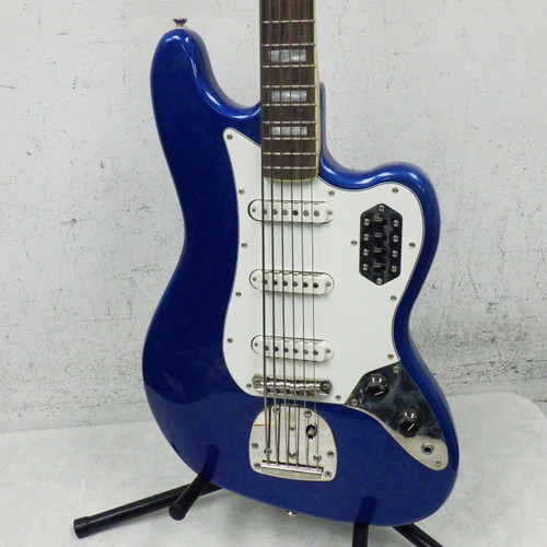 Vist Large View of Product Image Which is Used Squier BASS VI J Type Bass Guitar Blue 6-String