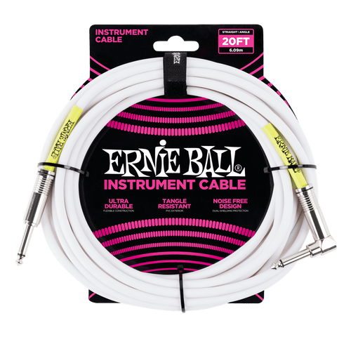 Vist Large View of Product Image Which is New Ernie Ball 20' Angle Cable White