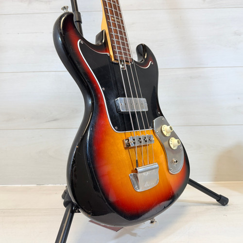 Vist Large View of Product Image Which is Used Teisco KINGSTON SHORT SCALE 1960 Vintage Bass Guitar Sunburst 4-String