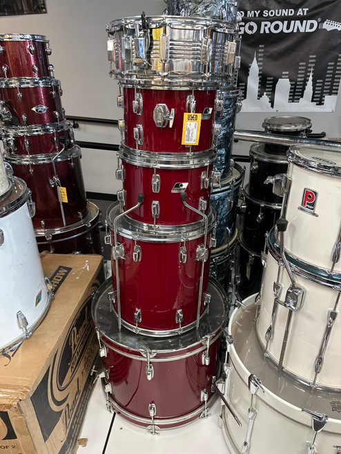 Vist Large View of Product Image Which is Used Ludwig LUDWIG ROCKER 5 PC Vintage Drum Shell Kit Red