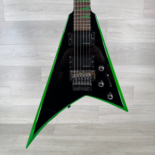Vist Large View of Product Image Which is Used Jackson X Series Rhoads RRX24 - Black with Green Bevels