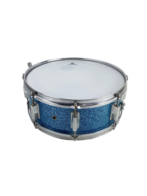 Vist Large View of Product Image Which is Used Blue Sparkle Vintage Wood Snare Drum 14" 