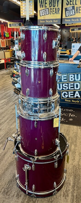 Vist Large View of Product Image Which is Used Pacific 5 PIECE KIT Drum Shells and Hardware Red