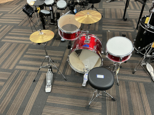 Vist Large View of Product Image Which is Used GP Percussion GP50RD JUNIOR KIT Drum Shells and Hardware Red
