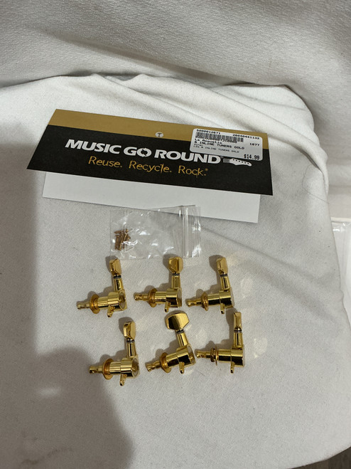Vist Large View of Product Image Which is Used La Acoustic 6 INLINE TUNERS GOLD Guitar Hardware