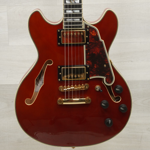 Vist Large View of Product Image Which is Used D'angelico Excel Mini Dc Semi-hollow Electric Guitar Red