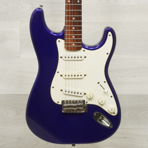 Vist Large View of Product Image Which is Used Squier Affinity Strat Electric Guitar Blue