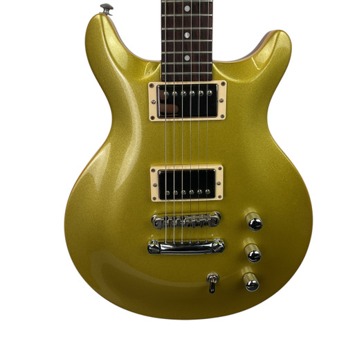 Vist Large View of Product Image Which is Used Hamer SLAMMER SERIES ARCHTOP Double Cut Electric Guitar Goldtop 6-String
