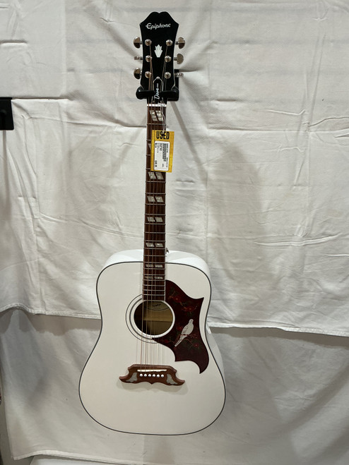 Vist Large View of Product Image Which is Used Epiphone DOVE PRO Solid Top Acoustic Guitar White