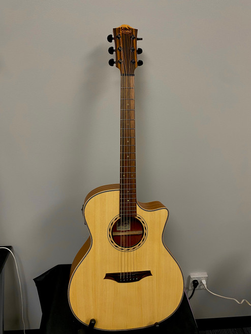 Vist Large View of Product Image Which is Used BROMO BAT2CE Solid Top Acoustic Guitar Natural