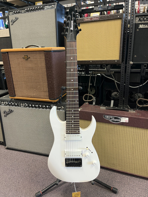 Vist Large View of Product Image Which is Used Ibanez RG8 W/ PICKUP MOD Modern Metal Electric Guitar White 8-String