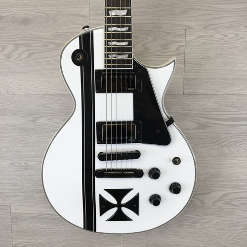 Vist Large View of Product Image Which is Used LTD HETFIELD IRON CROSS SIGNATURE SNOW WHITE Modern Metal Electric Guitar White 6-String