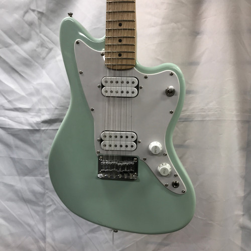 Vist Large View of Product Image Which is Used Squier MINI JAZZMASTER HH Offset Double Cutaway Electric Guitar Green 6-String