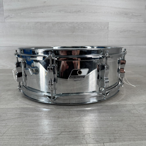 Vist Large View of Product Image Which is Used Ludwig Vintage Rocker Chrome Over Wood Snare Drum - 5.5 x 14-inch