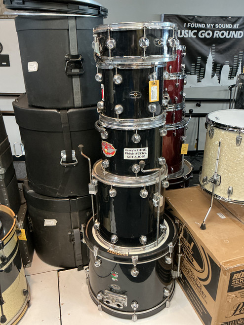 Vist Large View of Product Image Which is Used Pacific 5 PIECE DRUM KIT Drum Shells and Hardware Black