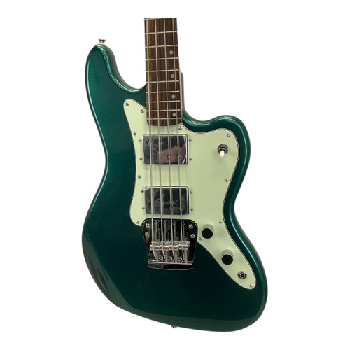 Vist Large View of Product Image Which is Used Squier Paranormal Rascal HH Bass Guitar Green 4-String