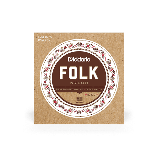 Vist Large View of Product Image Which is New D'Addario EJ32C Normal-Tension Ball-End Folk Nylon Classical Guitar Strings