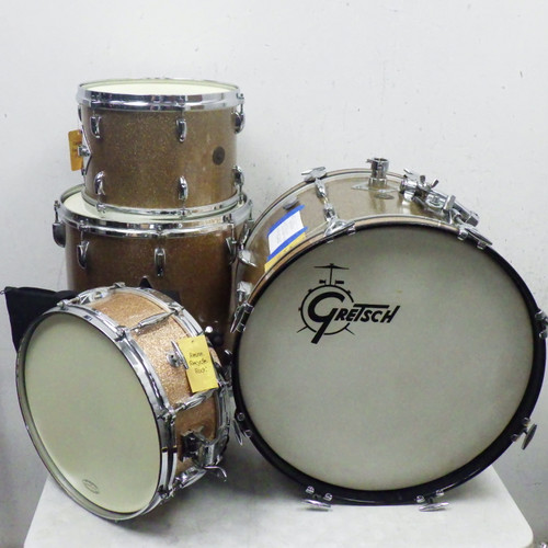 Vist Large View of Product Image Which is Used Gretsch 1965 gretsch Champagne Sparkle Vintage Drum Shells and Hardware Goldtop