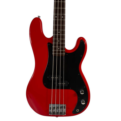 Vist Large View of Product Image Which is Silvertone SSLB-11/R P-Bass Electric Bass Guitar – Split Pickup, 34" Scale, Maple Neck