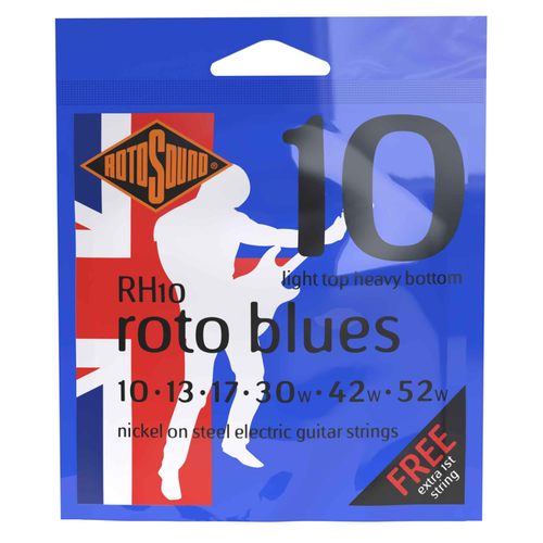 Vist Large View of Product Image Which is New - ROTOSOUND RH10 LIGHT TOP HEAVY BOTTOM ELECTRIC GUITAR STRINGS 10-52