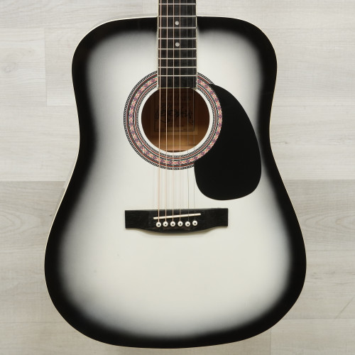 Vist Large View of Product Image Which is Used Esteban Laminate Top Acoustic Guitar Silver Burst