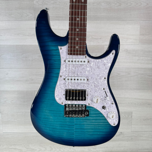 Vist Large View of Product Image Which is Used Ibanez Standard AZ22S1F Electric Guitar - Transparent Turquoise Burst