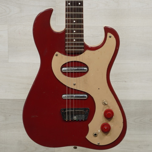 Vist Large View of Product Image Which is Used Silvertone 1449 Vintage Double Cutaway Electric Guitar @ Refin