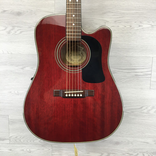 Vist Large View of Product Image Which is Used Washburn D10 Solid Top Acoustic Guitar Red