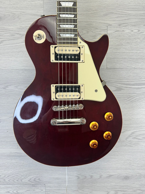 Vist Large View of Product Image Which is Used Epiphone LES PAUL TRADITIONAL PRO 2017 WORN WINE LP Type Electric Guitar Red 6-String