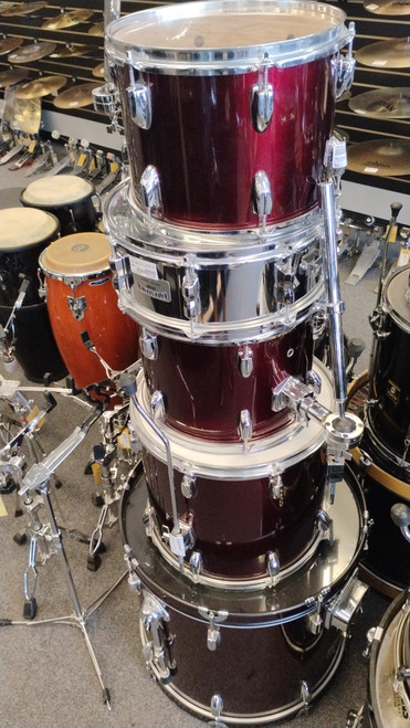 Vist Large View of Product Image Which is Used COLLARLOCK 5 PC SHELL PACK Drum Kit Red 22" Kick Drum