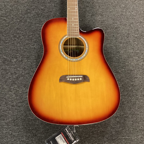 Vist Large View of Product Image Which is Used Oscar Schmidt OD45 Laminate Top Acoustic Guitar Cherry Sunburst