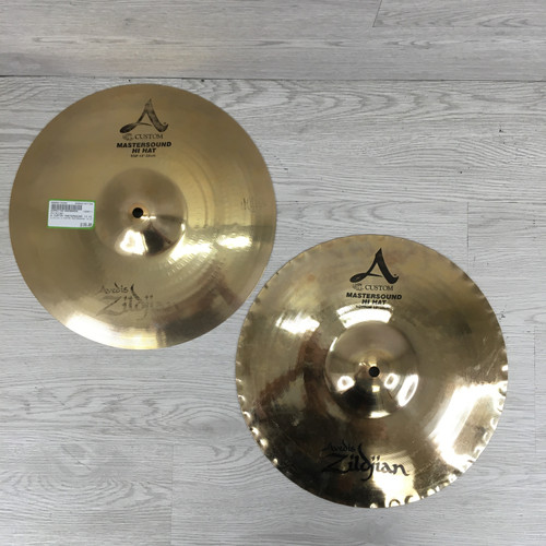 Vist Large View of Product Image Which is Used Zildjian A CUSTOM MASTERSOUND 13 HI HATS Hi Hat Cymbals 13"