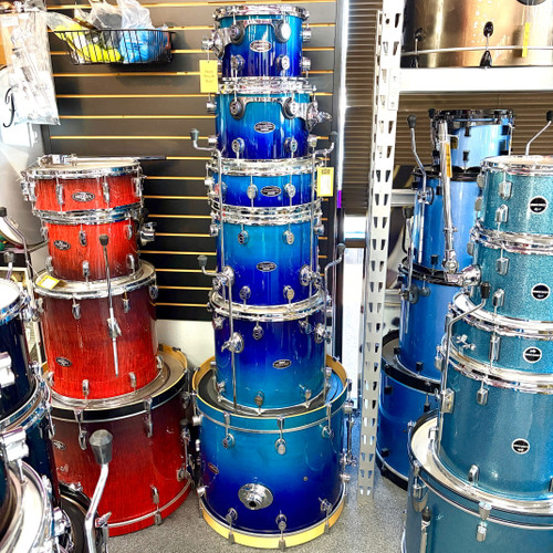 Vist Large View of Product Image Which is Used Pacific 6PC LX Drum Shell Kit Blue