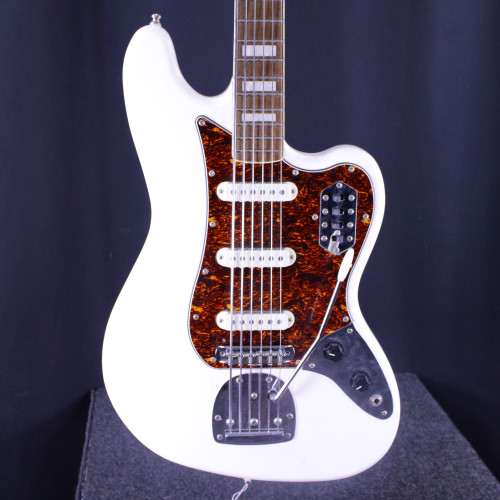 Vist Large View of Product Image Which is Used Squier BASS VI ELECTRIC BASS GUITAR Bass Guitar White 6-String