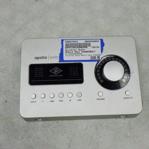 Vist Large View of Product Image Which is Used Universal Audio APOLLO SOLO THUNDERBOLT Computer Interface 2 A/D Recording Inputs