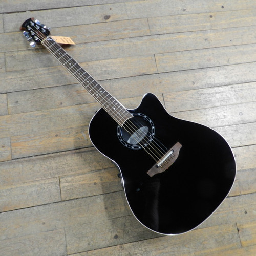 Vist Large View of Product Image Which is Used Ovation 1861LX STANDARD BALLADEER LX Laminate Top Acoustic Guitar Black