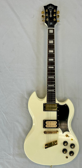Vist Large View of Product Image Which is Used Guild KIM THAYALL POLERA SG Type Electric Guitar White 6-String