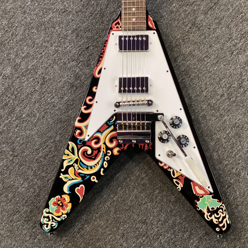 Vist Large View of Product Image Which is Used Epiphone JIMI HENDRIX LOVE DROPS V Pointy Electric Guitar Black 6-String