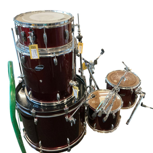 Vist Large View of Product Image Which is Used Ludwig 5PC ACCENT COMBO W/HDWR Drum Shells and Hardware Red