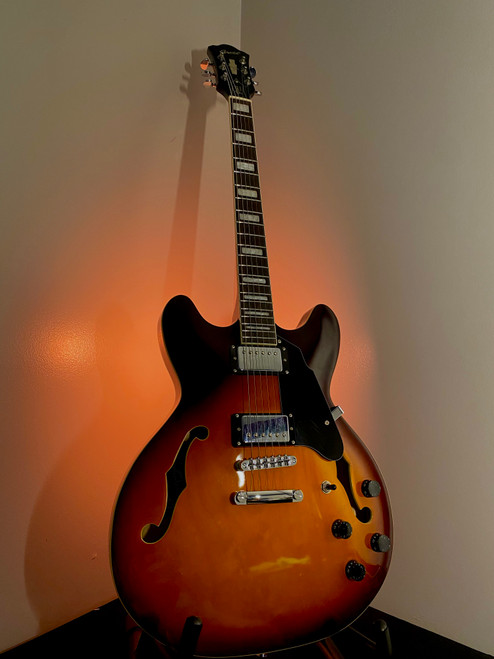 Vist Large View of Product Image Which is Used GROTE SEMI HOLLOW Semi-Hollow Electric Guitar Sunburst 6-String