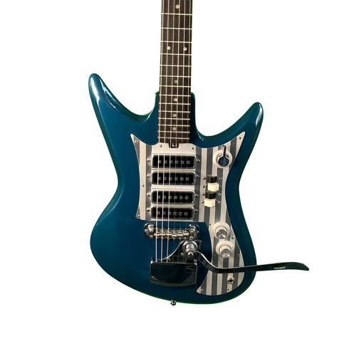 Vist Large View of Product Image Which is Used Silvertone 759-1437 Electric Guitar Blue 6-String