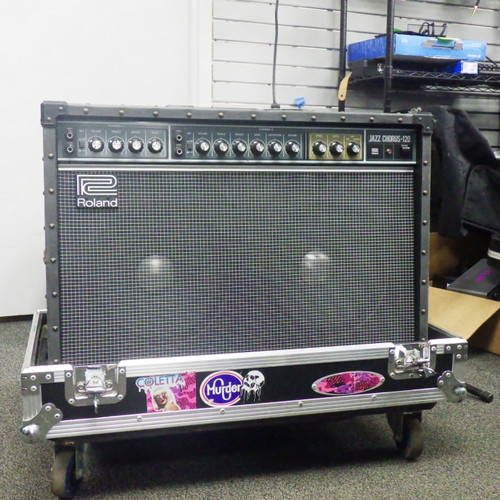 Vist Large View of Product Image Which is Used Roland JC-120 Jazz Chorus with Road Case 2 x 12 Solid State Amplifier 2 x 12