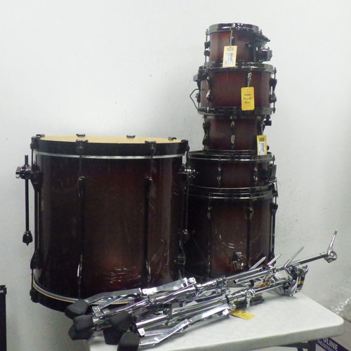Vist Large View of Product Image Which is Used Tama superstar Hyperdrive 6 PIECE Drum Shells and Hardware Red