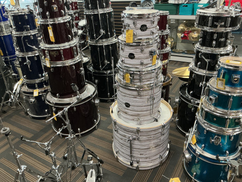 Vist Large View of Product Image Which is Used Mapex VENUS 5 PC + HARDWARE/CYMBALS Drum Shells and Hardware White