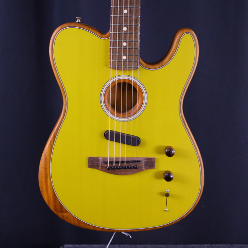 Vist Large View of Product Image Which is Used Fender ACOUSTASONIC TELECASTER Solid Top Acoustic Guitar Yellow