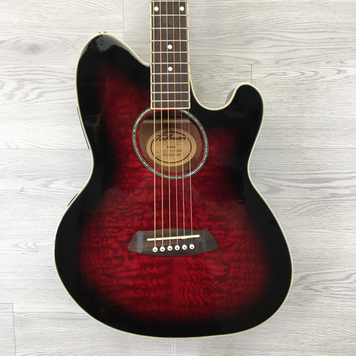 Vist Large View of Product Image Which is Used Ibanez TALMAN TCY20 Laminate Top Acoustic Guitar Cherry Sunburst