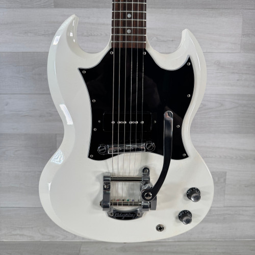 Vist Large View of Product Image Which is Used Gibson SG Junior Electric Guitar - White - Gig Bag Included
