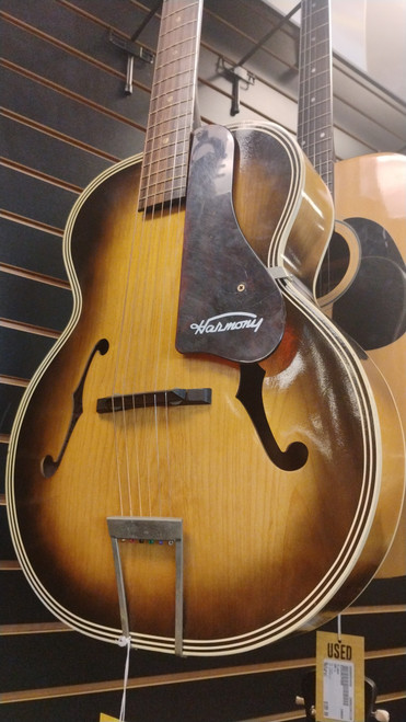 Vist Large View of Product Image Which is Used Harmony ARCHTOP H1215 Vintage Solid Top Acoustic Guitar Tobacco Sunburst