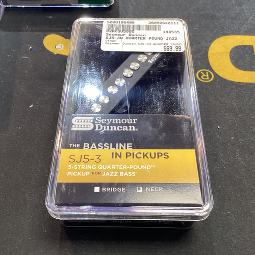 Vist Large View of Product Image Which is Used Seymour Duncan SJ5-3N QUARTER POUND JAZZ 5 STRING Guitar Pickup